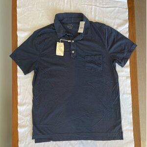 J Crew Men’s Navy blue. Antique Garment Dye short sleeve collar polo size L. NWT